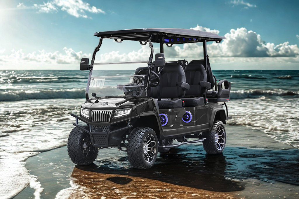 Black 6-Seat Lifted Cart